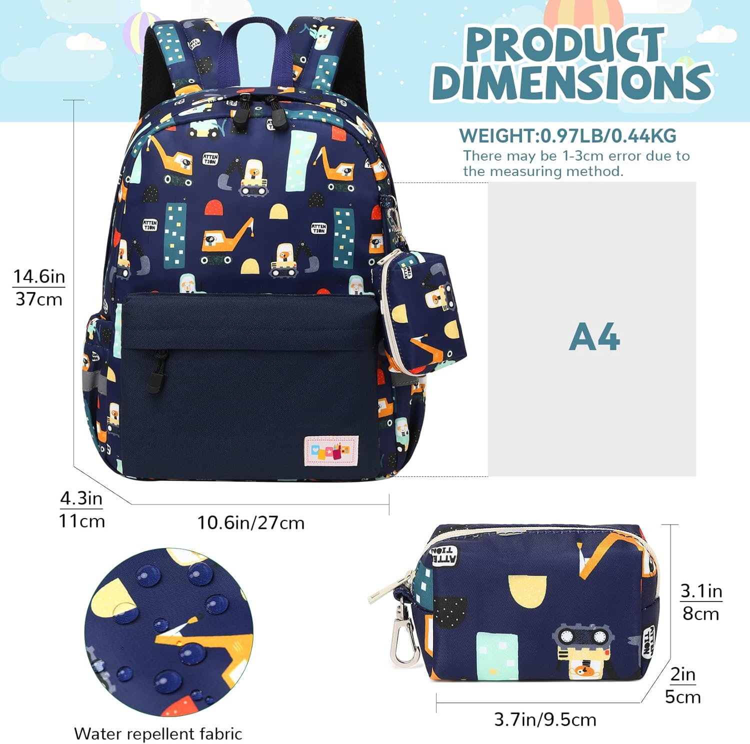 mygreen Toddler Backpack, Kids Backpack for Boys and Girls with Chest Strap | with Chest Strap - Image 2