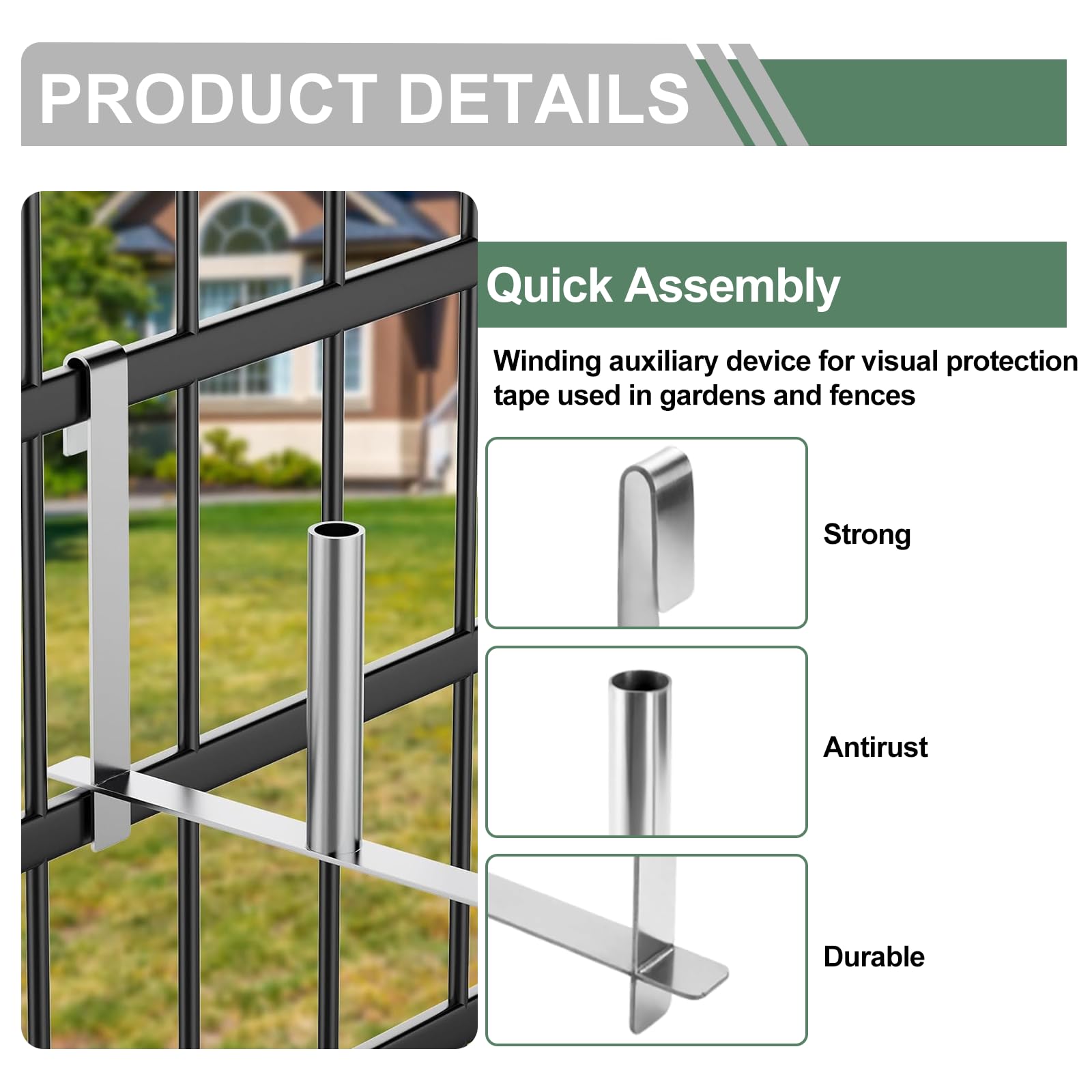 HA BIN Abrollhilfe Für Sichtschutzstreifen Edelstahl - Montagehilfe Für PVC Zäune & Sichtschutz
