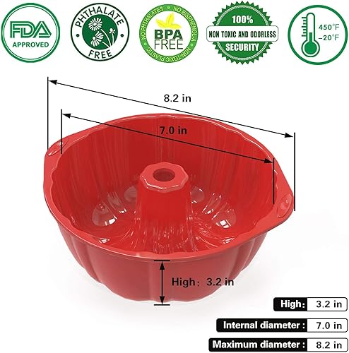 Miniatura 9 de SILIVO 2 sartenes de silicona para brownie + 2 sartenes de silicona