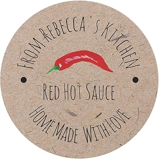 Custom Bottle Stickers Homemade With Love Kraft Paper Hot Sauce Label Custom Stickers Personalized Product Label Food Labels Food Labels Stickers