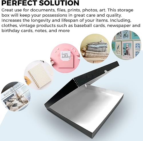 Miniatura 5 de Golden State Art, Archival - Caja de almacenamiento de 16 x 20 pulgadas, diseño de concha con borde de metal, protege y almacena fotos, documentos,