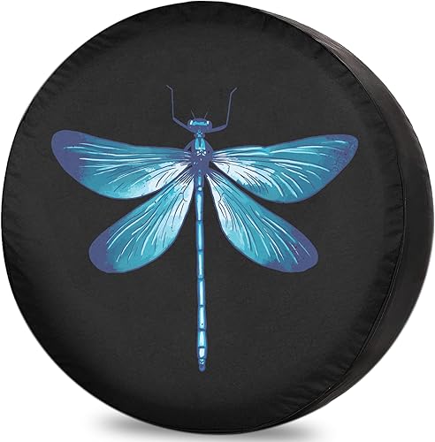 Fundas para neumáticos de remolque de cámper, libélula azul, para campamento, resistente a la intemperie, ajuste universal para cámper, remolque,