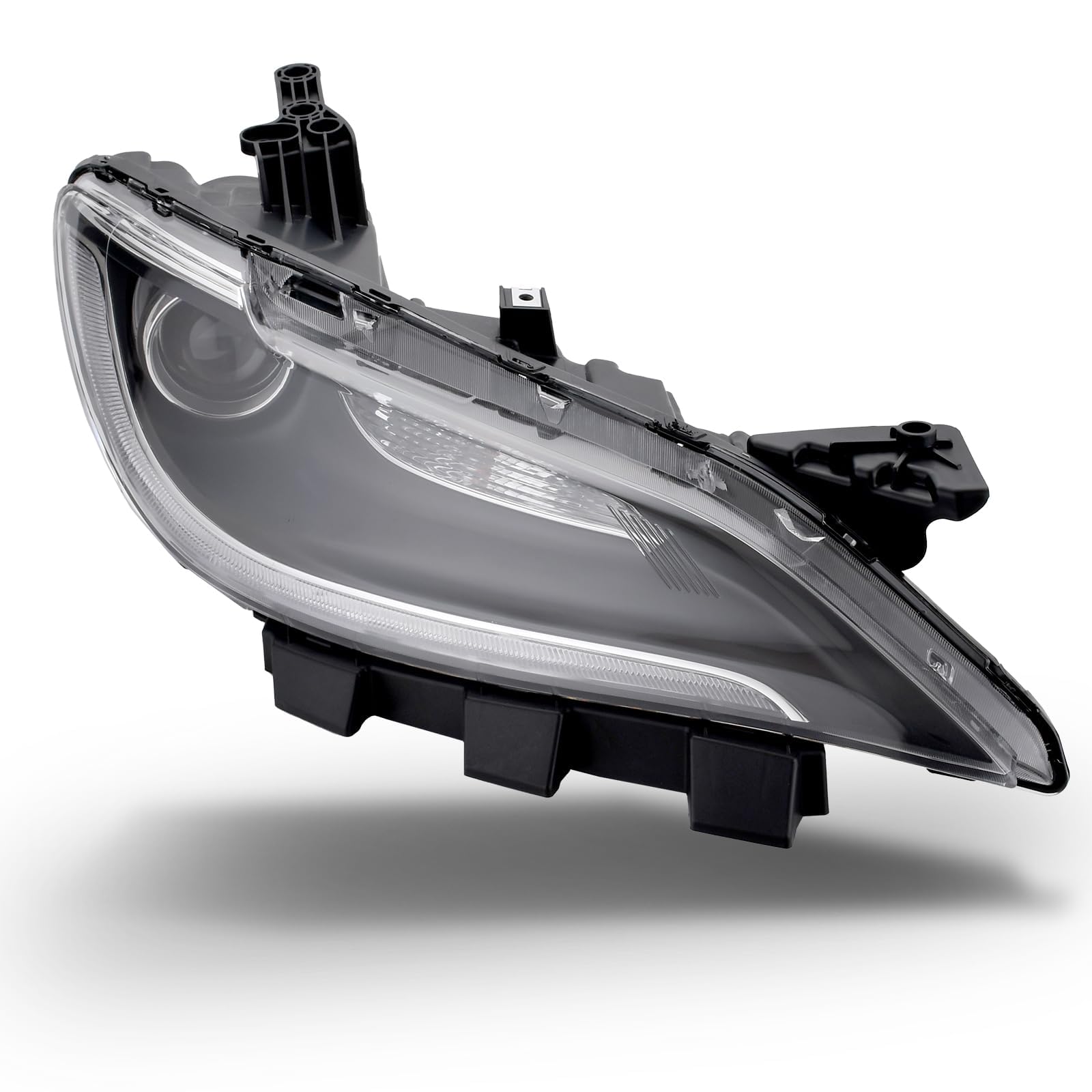 Headlights Assembly Compatible with 2015-2017 Chrysler 200,Headlamp w/LED DRL Chrome Trim 8 pins Passenger Side Replacement CH2503293 68284783AA