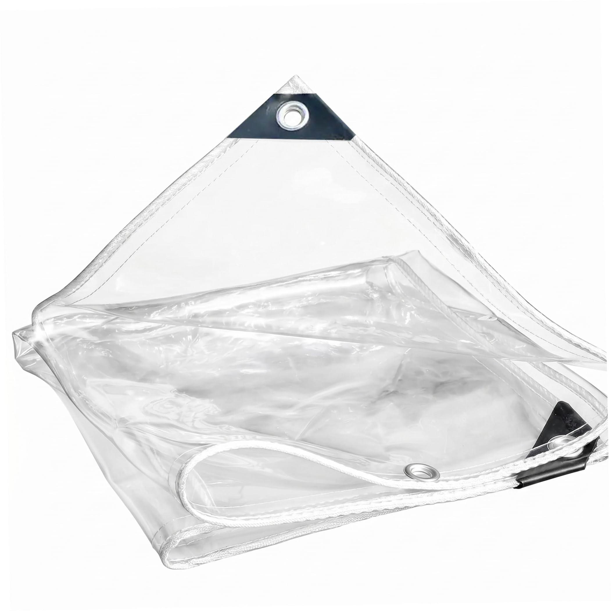 Clear Tarps Heavy Duty Transparent Reinforced PVC Waterproof Tarp with Grommets for Balcony Patio Porch, 3.28x6.56ft