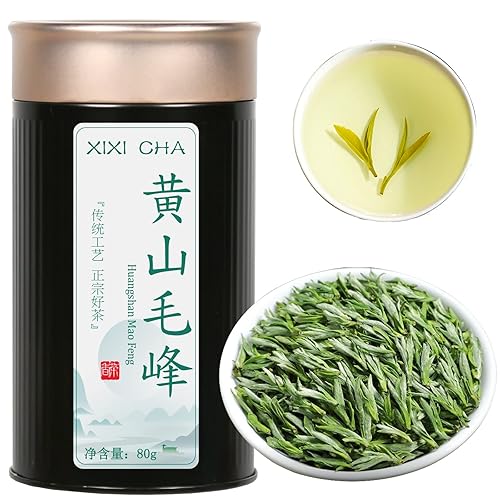Entrega en el almacén de TiendaXIXICHA HuangshanMaofeng Té verde Maofeng a granel, té verde nuevo 2.82 oz80 g Super Grade Loose Leaf Tea MingQian