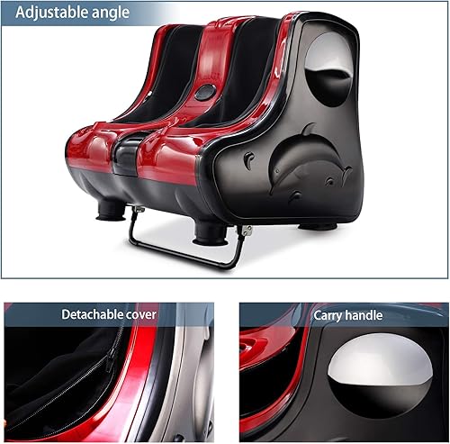 Vista 6 de ARLIME Masajeador de pies con calor, máquina de masaje de pies Shiatsu, modos de intensidad de 3 niveles, vibración de amasamiento profundo, Rojo