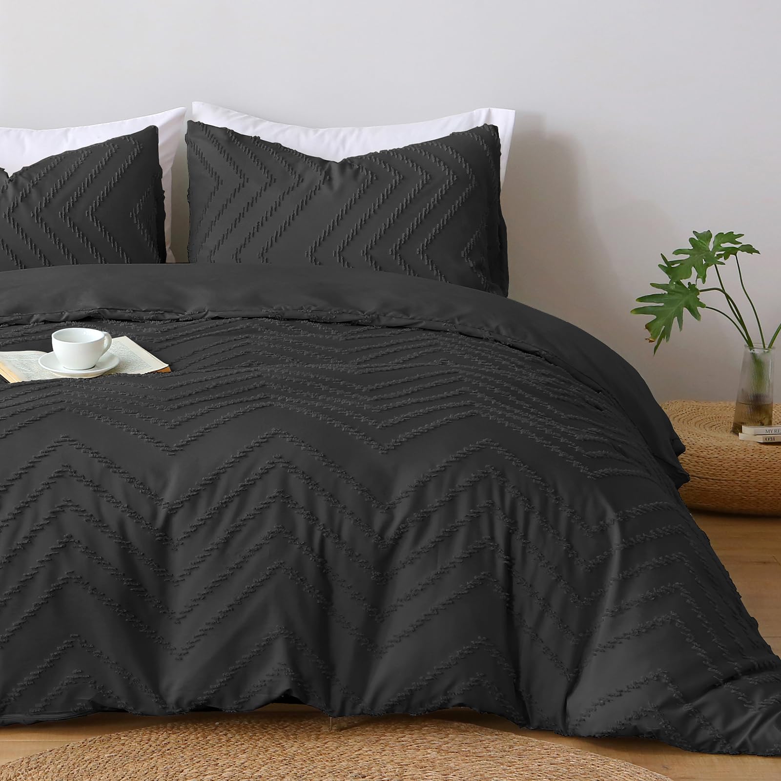 Pamposh Tufted Single Duvet Cover Set - Double Brushed Microfibre Single Bedding Set With Zipper Closure - Ultrasoft Breathable Duvet Cover Single for All Seasons