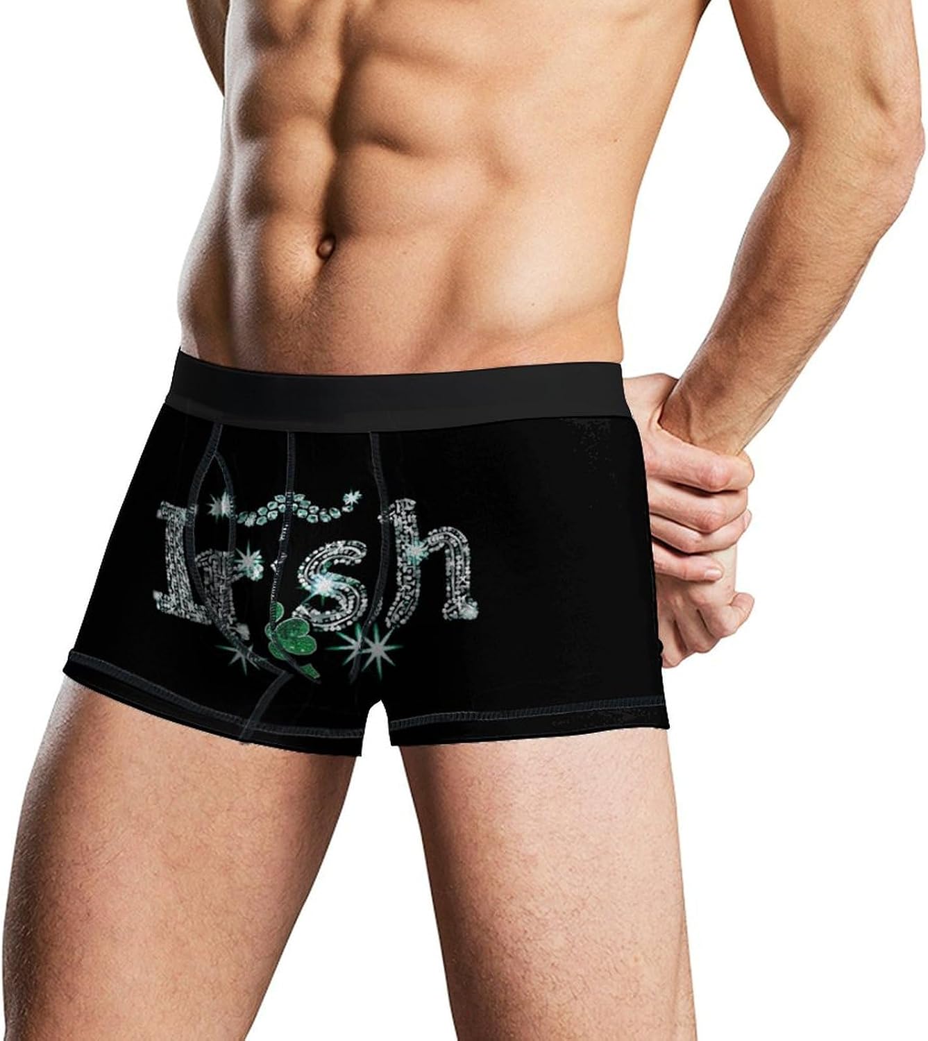 Diamon Irish Clover Novelty Men's Trunks Soft Breathable Underwear Patterned Stretch Briefs