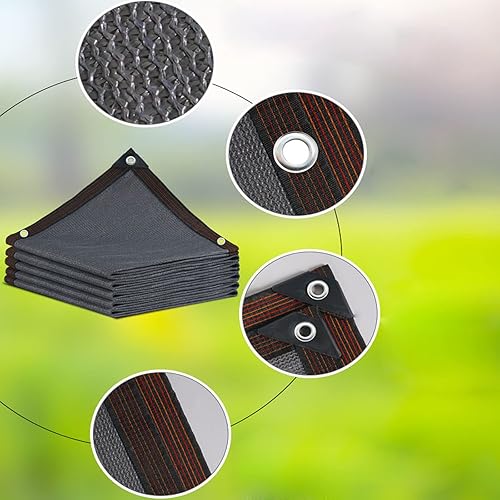 Miniatura 2 de KDDEON Tela de protección solar perfecta, vela rectangular de sombra solar, 90% de red, red de sombra gris, lona de malla tejida gruesa cifrada,