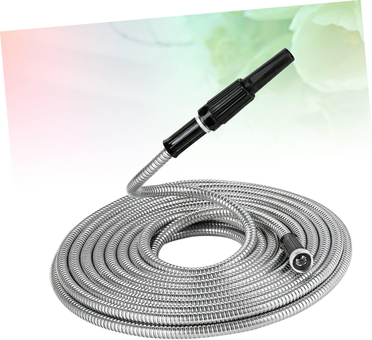 Stainless Steel Garden Hose Lightweight Heavy Duty Watering Hose with Nozzle for Versatile Watering Needs for Lawn and Outdoor Use