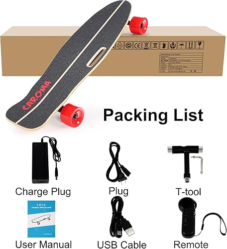 Miniatura 8 de Caroma Patineta eléctrica patineta eléctrica de 350 W con control remoto inalámbrico para adolescentes adultos velocidad máxima de 124 MPH rango