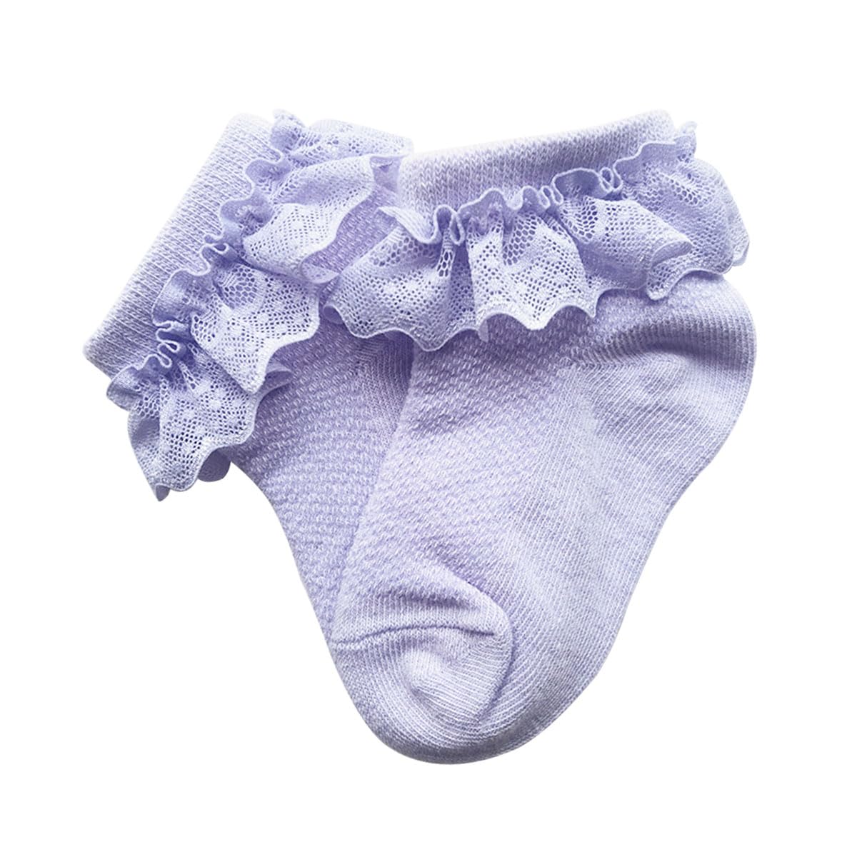 Calcetines con volantes para niñas pequeñas, calcetines de princesa para bebés y niñas, calcetines de encaje con volantes en el tobillo para 0-5 años