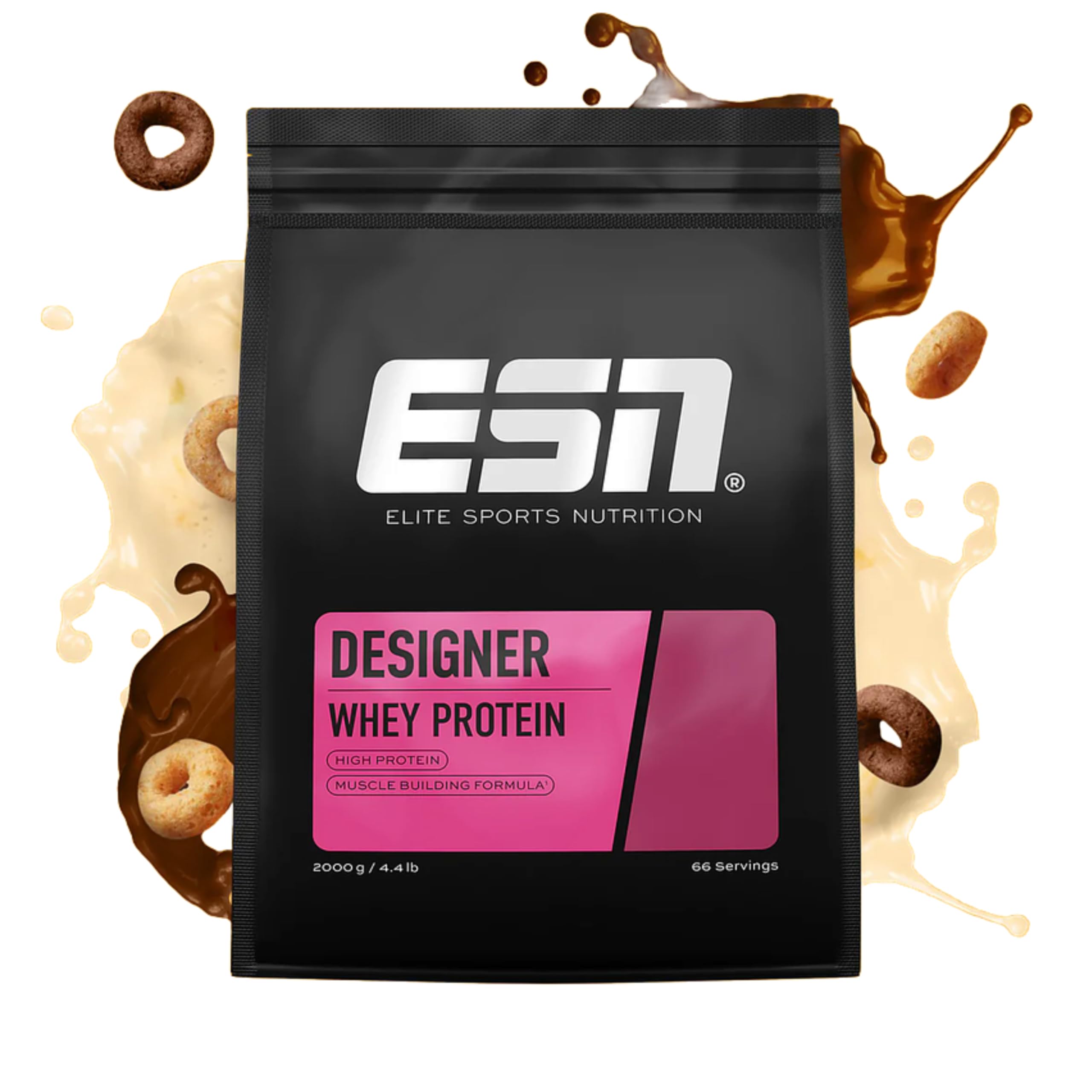 ESN Designer Whey Protein Pulver, Eiweißpulver, Leons Cereal, 2000g, 2.0kg, 66 Portionen