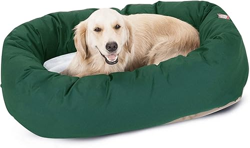 Miniatura 25 de Cama para perros Bagel de 40 pulgadas negra y Sherpa de Majestic Pet Products Negro -,Azul,Borgoña,Gris,Verde,Caqui,Rojo -