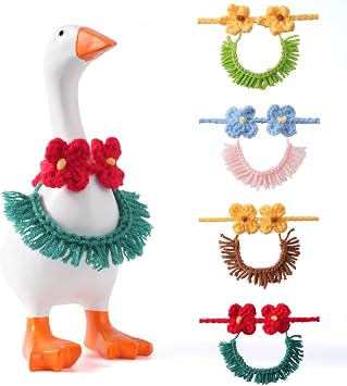 4 Set 7inch Desk Goose Outfits, Mini Desktop Goose Clothes Desk Goose Accessories Set for Magnetic Goose Statue Hawaii