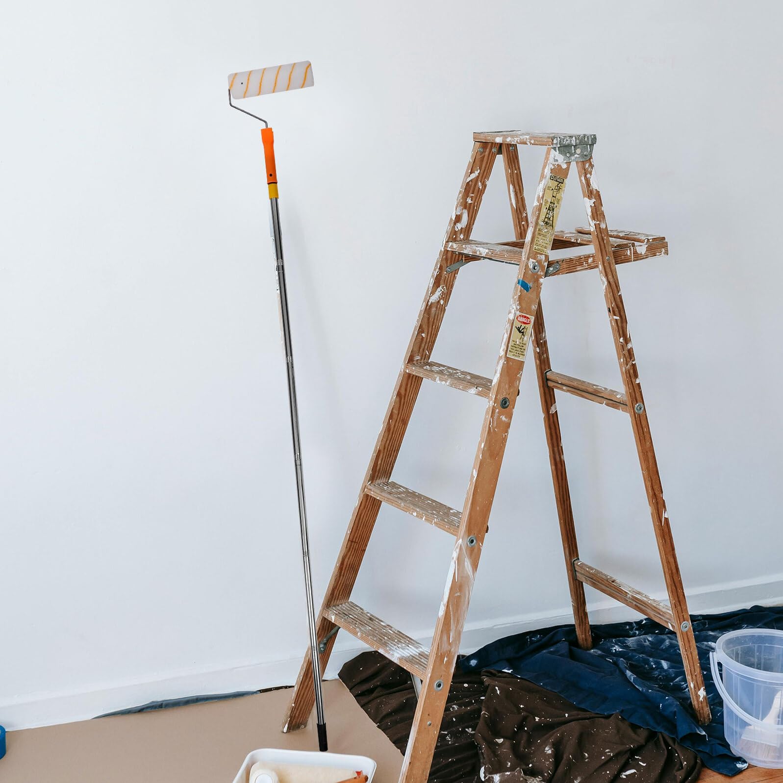 Didiseaon Rulli per Imbiancare con Asta Telescopica in Acciaio Inossidabile Rulli per Pareti e Angoli Spazzole per Pittura Casa Facili da Pulire e Multiuso