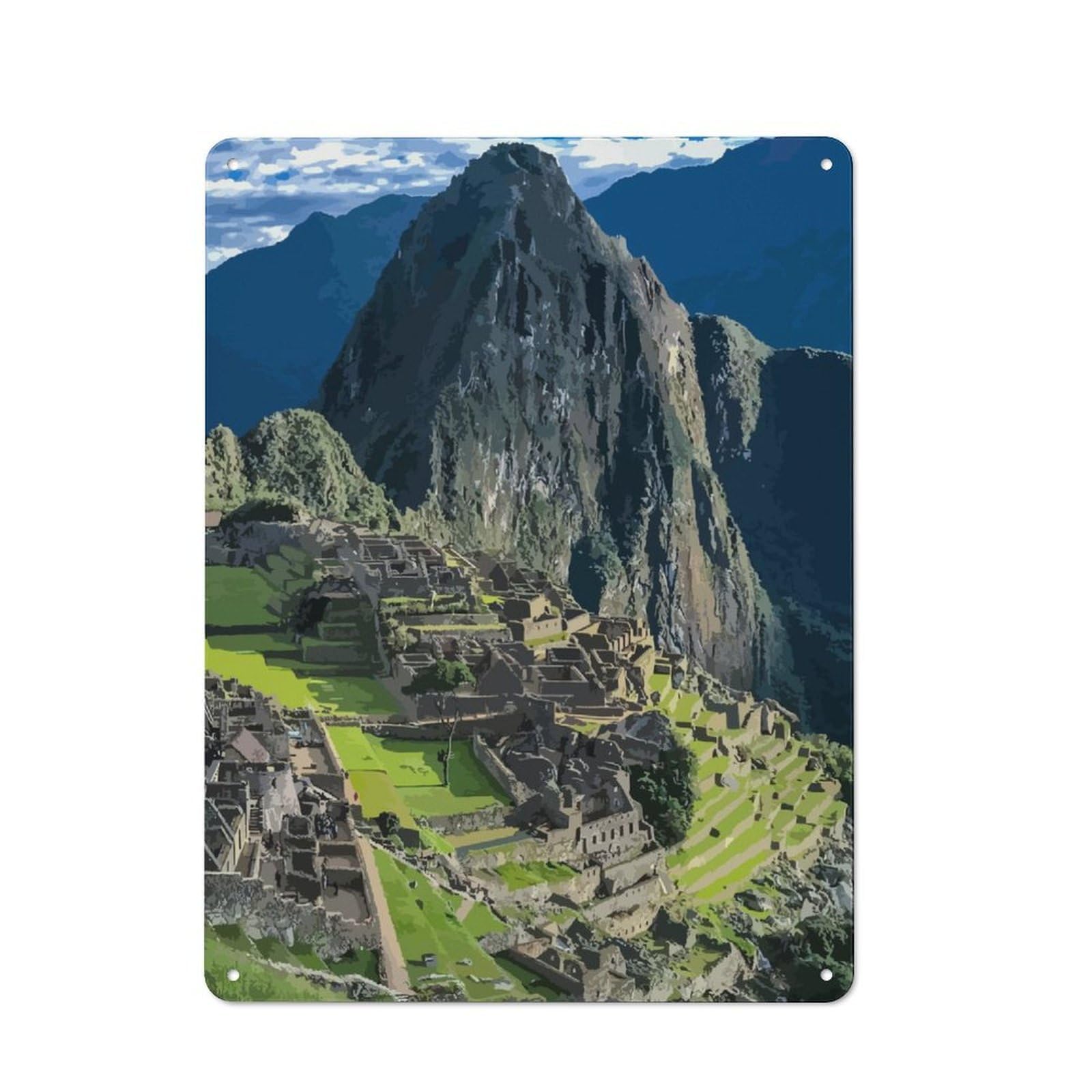 Junmoney Machu Picchu Peru Tin Sign 40X30cm With For Home Bar Wall, Vintage Decor, For Garage, Workshop And Man Cave Decoration