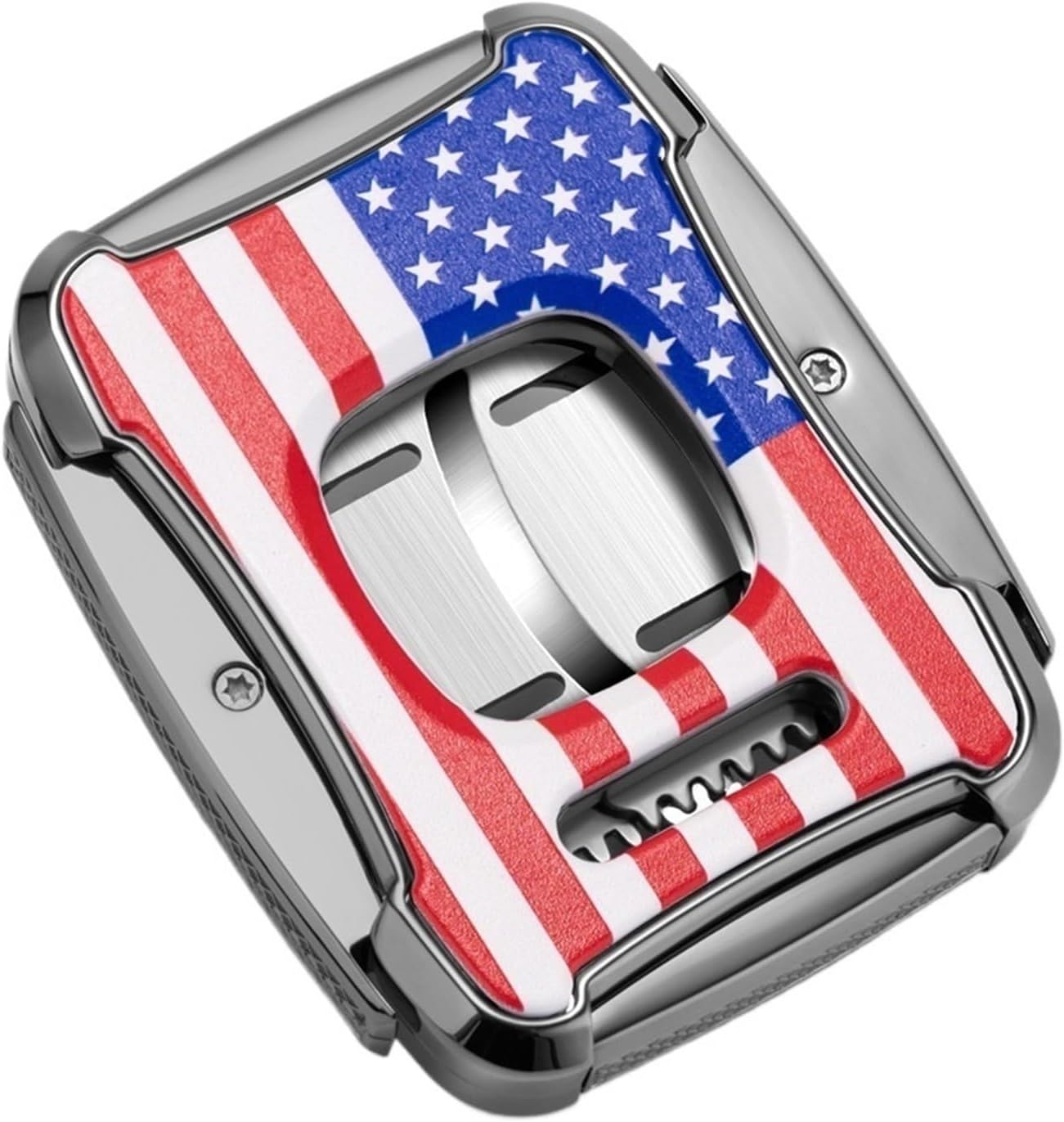 Cigar Cutter Guillotine, Stainless Steel Double Blade, Engraved Patterned Metal Manual Pocket Tool(C)