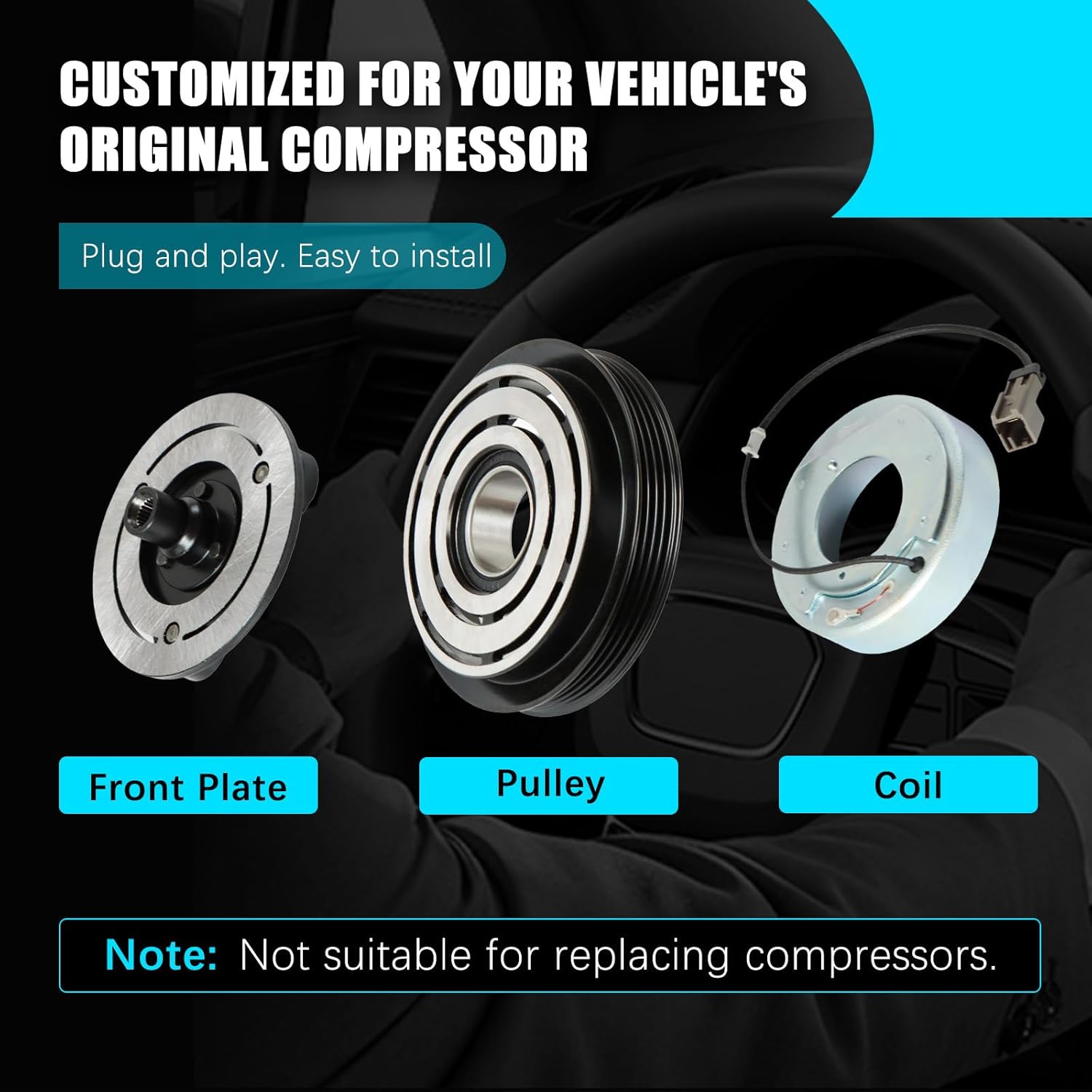 Air Conditioner AC Compressor Clutch Fit for Saab 9-2X H4 2.0L 2005 2.5L 2005-2006 Fit for Subaru Impreza H4 2.0L 2002-2005 2.5L 2002-2007 Pulley Coil 73111FE040 7311
