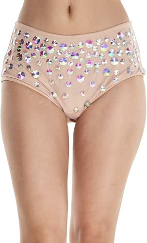 iHeartRaves Toxic Rave High Waisted Shorts (Large, Nude)