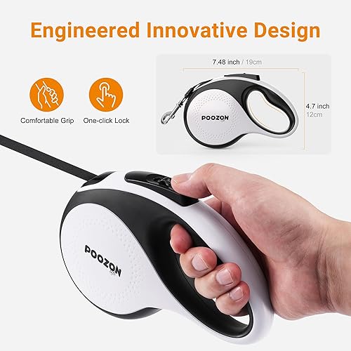 Miniatura 5 de Correa retráctil para perro, 360 sin enredos, grifo de nailon fuerte de 16 pies para mascotas, correa de paseo para perros medianos y grandes,