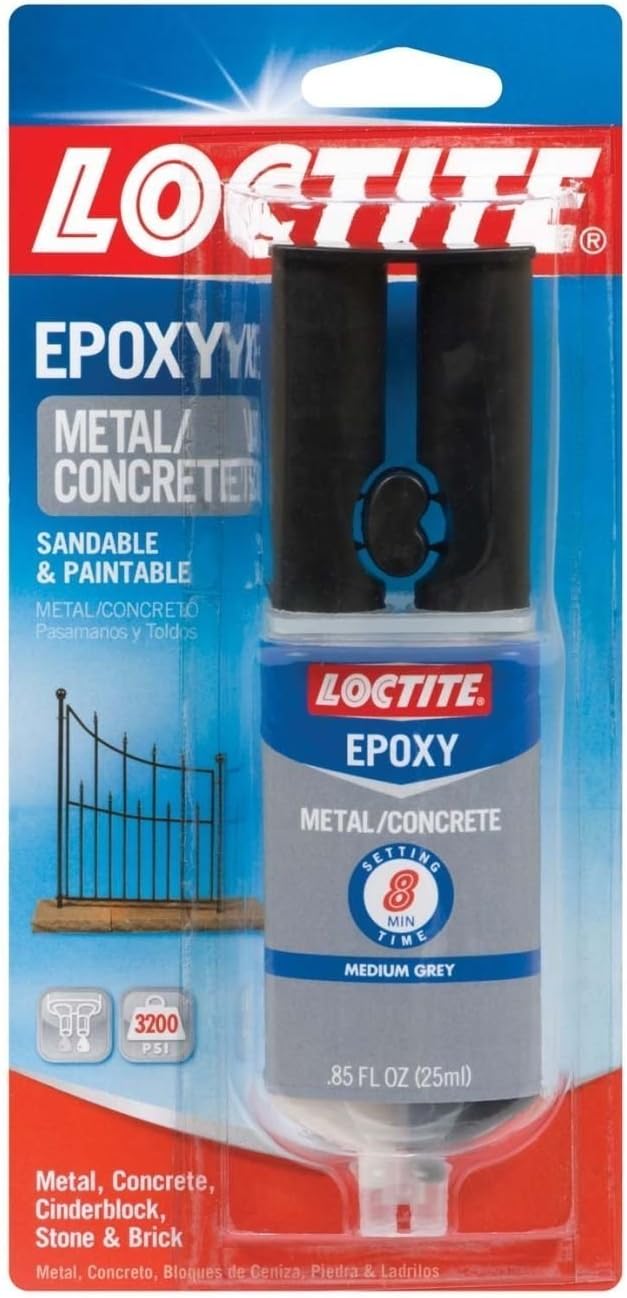 Loctite Metal And Concrete Epoxy Metal, Concrete, Cinderblock Gray Carded 0.85 Fl.Oz. by Loctite
