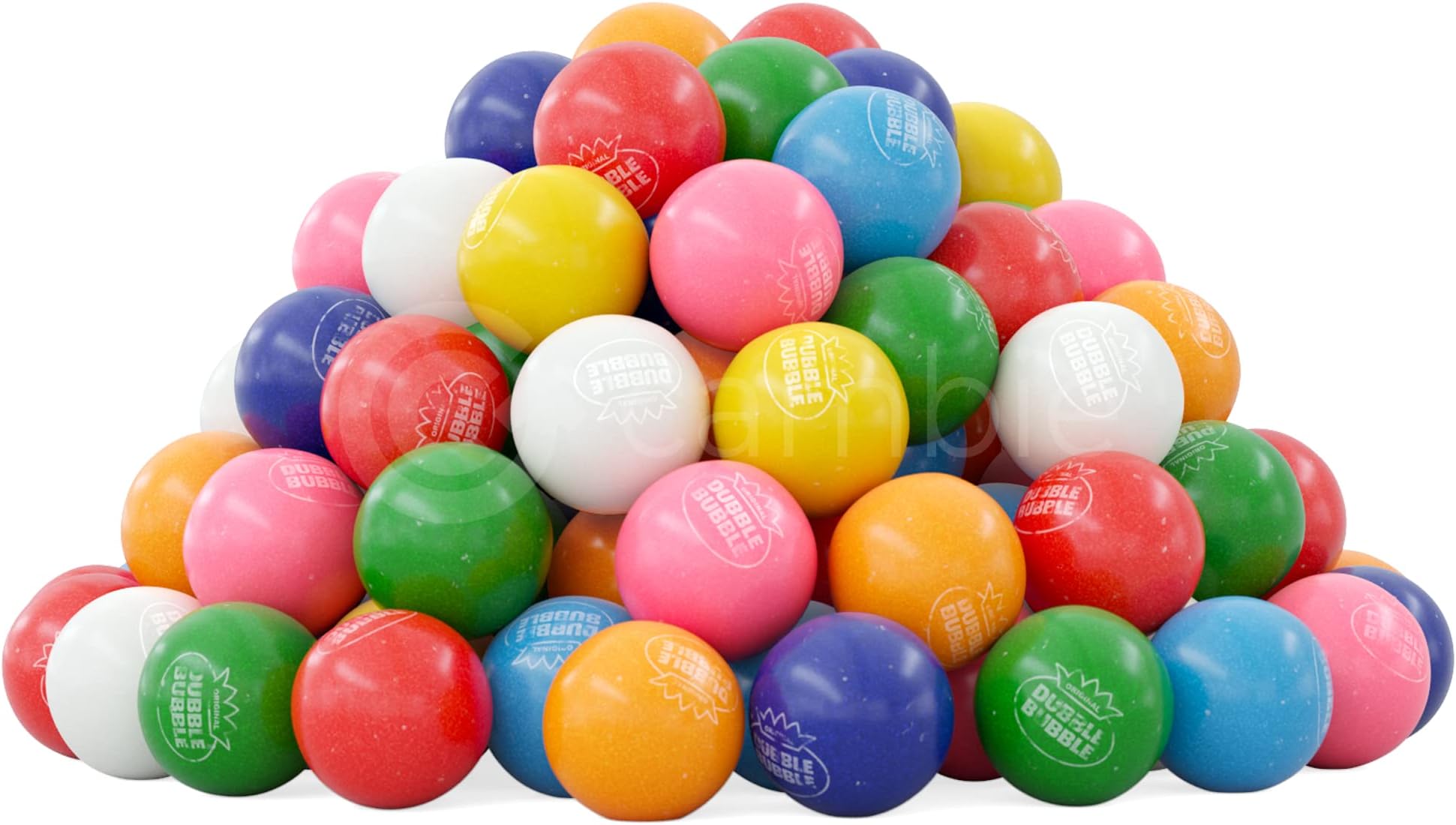 Dubble Bubble 1" Gumballs by Cambie | 2 lbs of Gumballs in Assorted Flavors | Deliciously Sweet & Nostalgic | Perfect for Gumball Machines | Packaged in a Resealable Stand Up Pouch | 2 lb