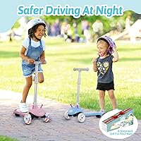 Vista 20 de Kids Electric Scooter for Ages 3-8 – 3-Wheel LED Light-Up Wheels, Adjustable Height, Lean-to-Steer Design, Max 110 lbs – Safe & Fun Ride for