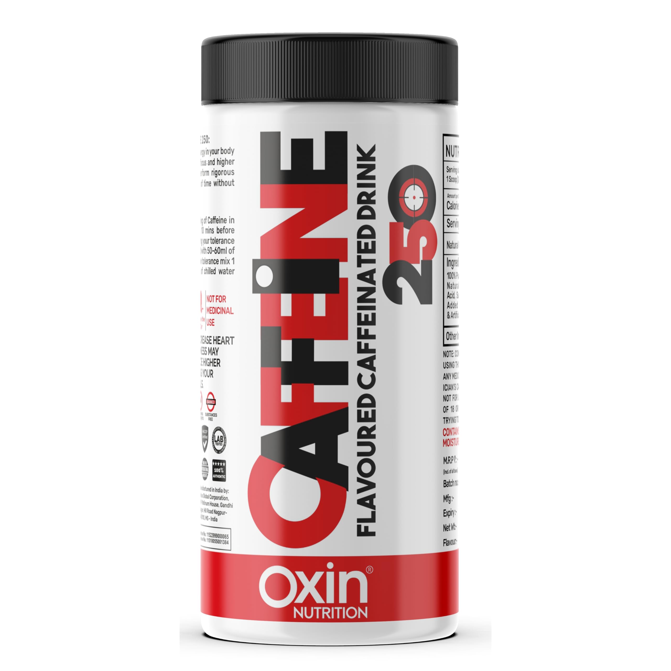 Oxin Caffeine 250 Powder Cola Flavour, 80gm
