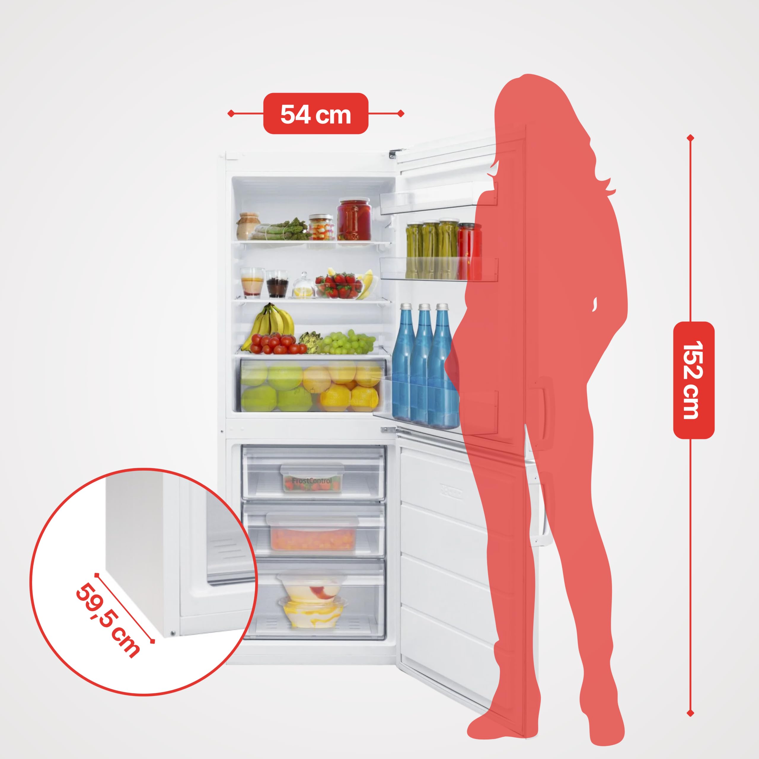 Amica KGCL 385 100 W Kühl-Gefrierkombination, 152 cm Höhe, FrostControl, weiß