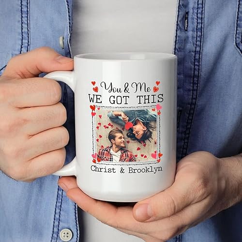 Miniatura 3 de Taza personalizada con foto para pareja, You & Me We Got This Cup, regalos para parejas, taza de pareja con imagen personalizada y nombres, regalos