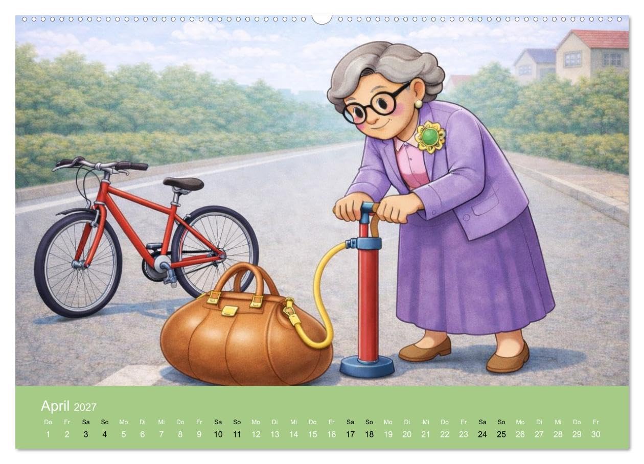 Ich bin noch nicht fertig - Oma Edition (Wandkalender 2027 DIN A2 quer), CALVENDO Monatskalender: Eine liebenswerte und moderne Oma meistert den Alltag. (CALVENDO Spass)