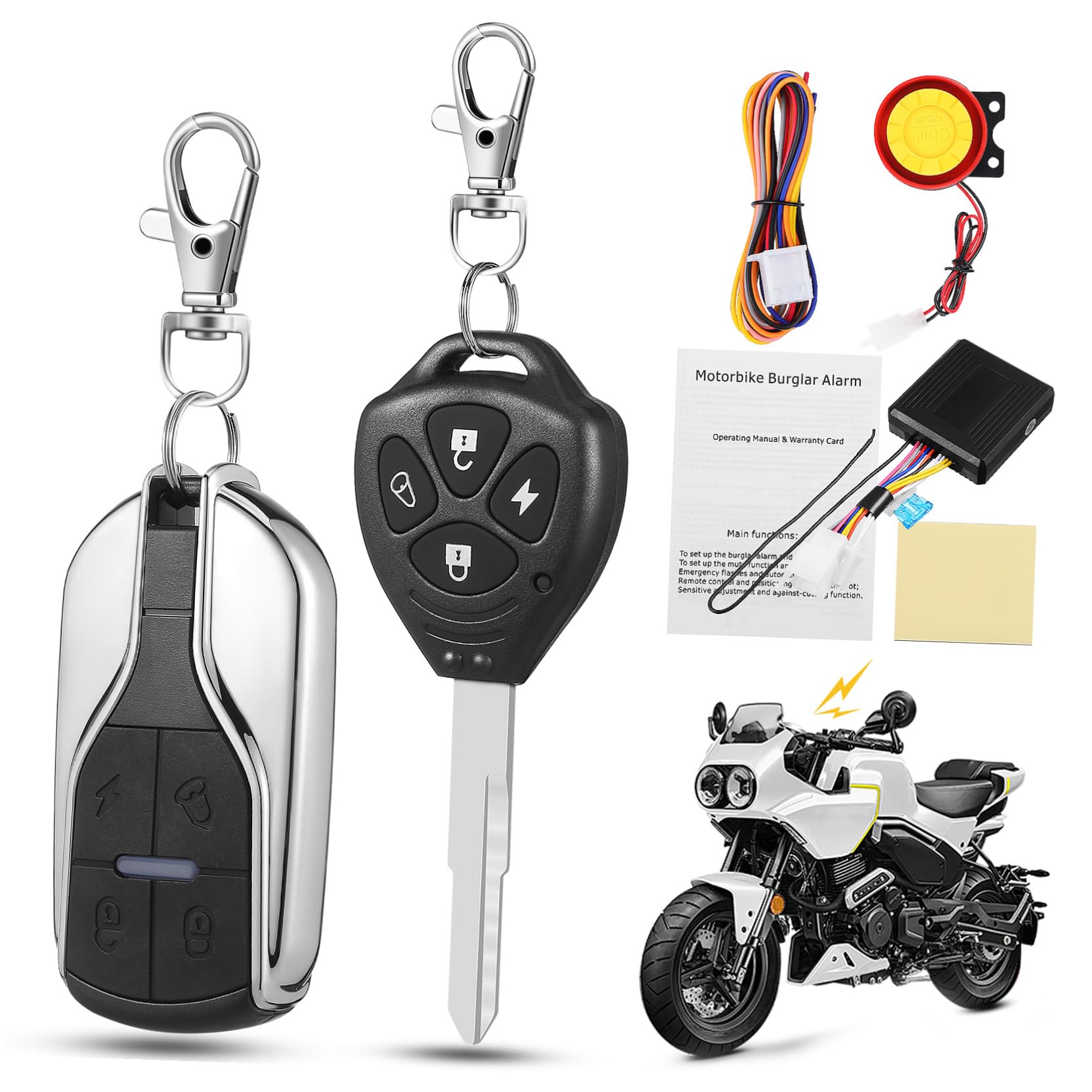 MAGICLULU Allarme Moto Antifurto con Avviamento Remoto e Localizzatore Veicolo Telecomando Accessori Scooter Protezione Sicurezza Veicoli