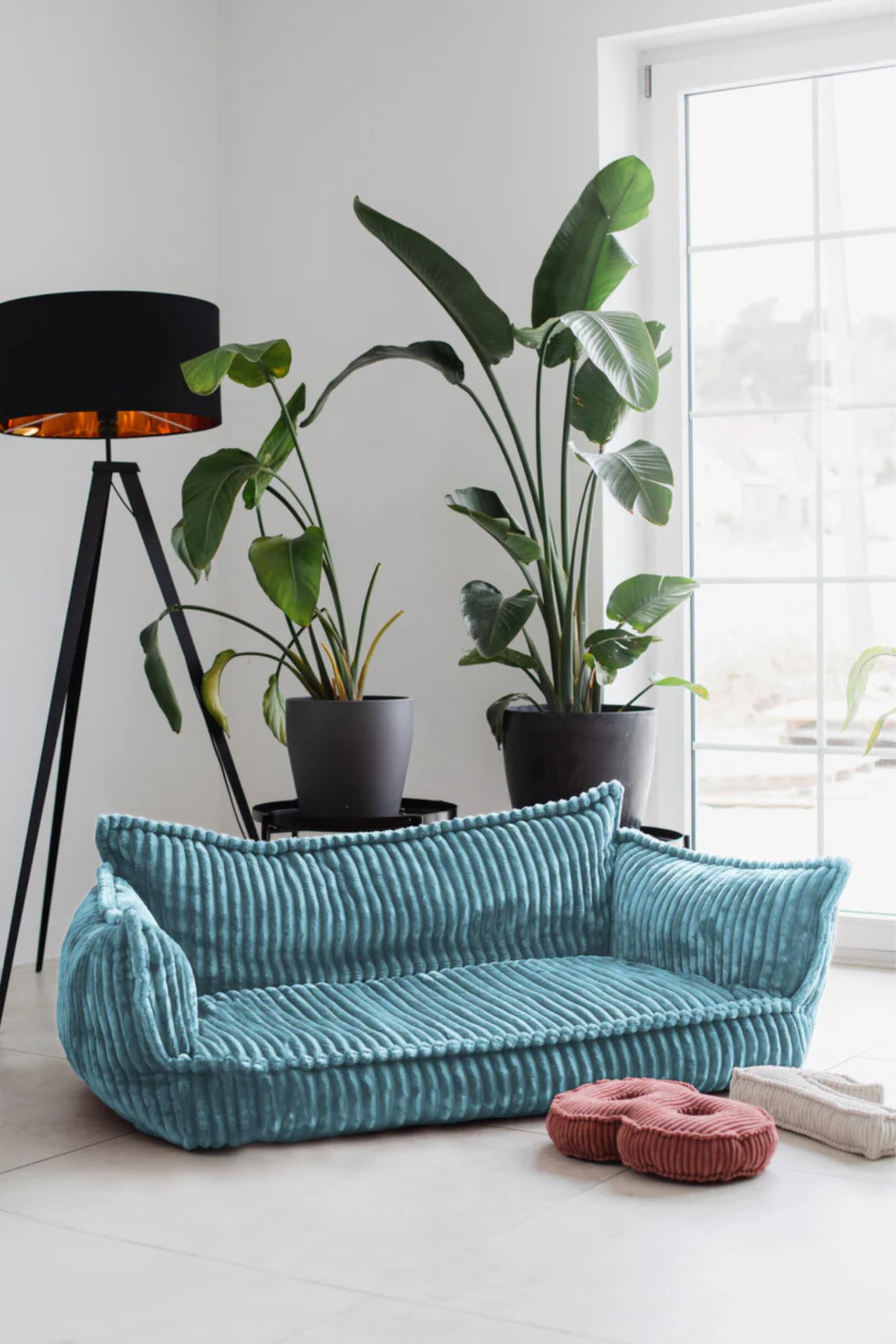 chilly pilley® Kinder Sofa aus weichem Cord – Bequeme Kindercouch mit abnehmbaren, waschbaren Bezügen – Erhältlich in vielen Farben, ideal zum Spielen, Lesen und Entspannen (Blau)