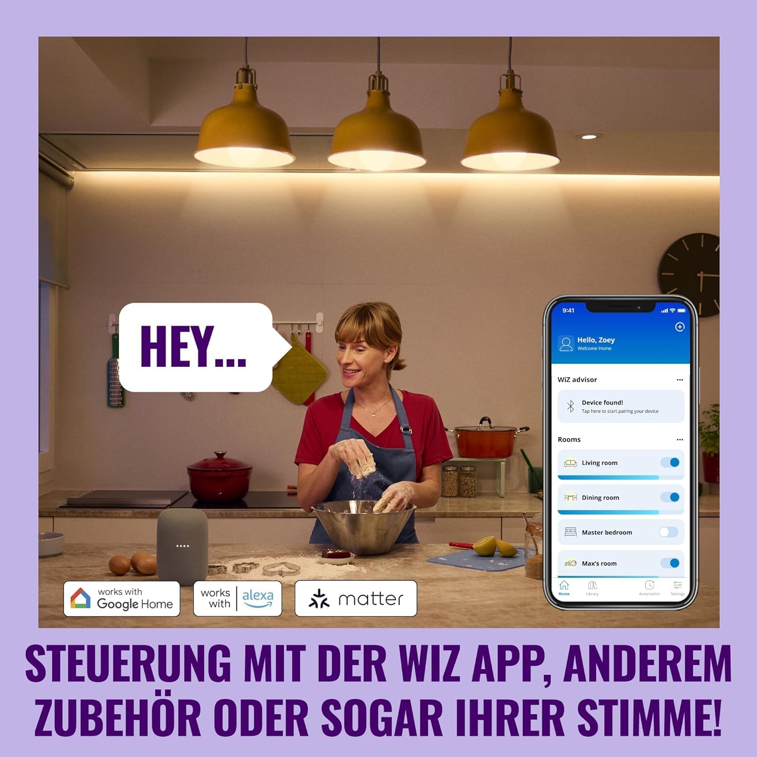 WiZ Bundle – 2 x Wi-Fi BLE 100 W A60 E27 stimmbare weiße Smart-Leuchtmittel | dimmbare LED, warmes bis kühles Licht, App- und Sprachsteuerung, funktioniert mit Alexa, Google Home und Apple