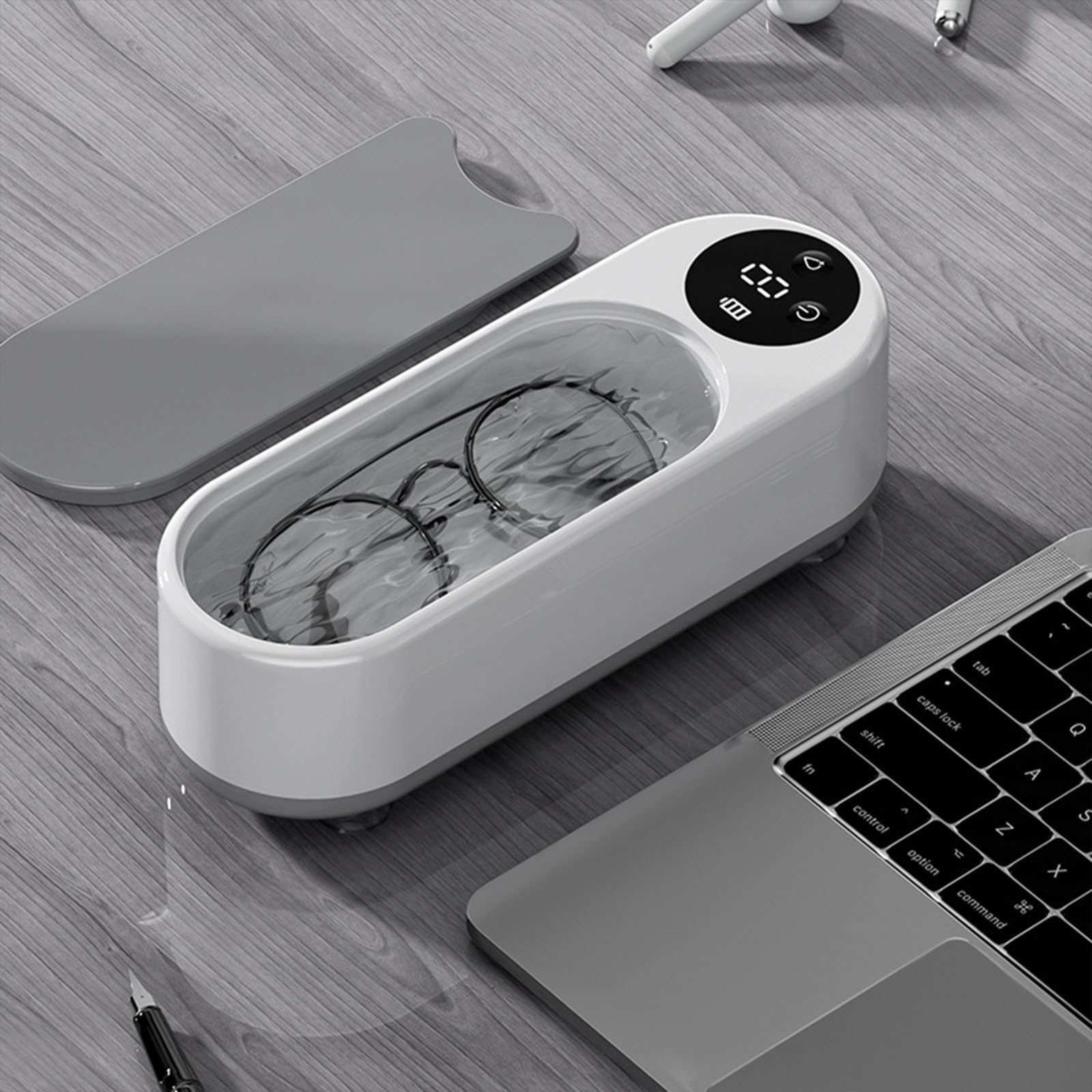 Limpiador de Joyas, máquina de Limpieza doméstica portátil de 45KzHz 450ML, Anillo Gafas Relojes dentadura limpia/706