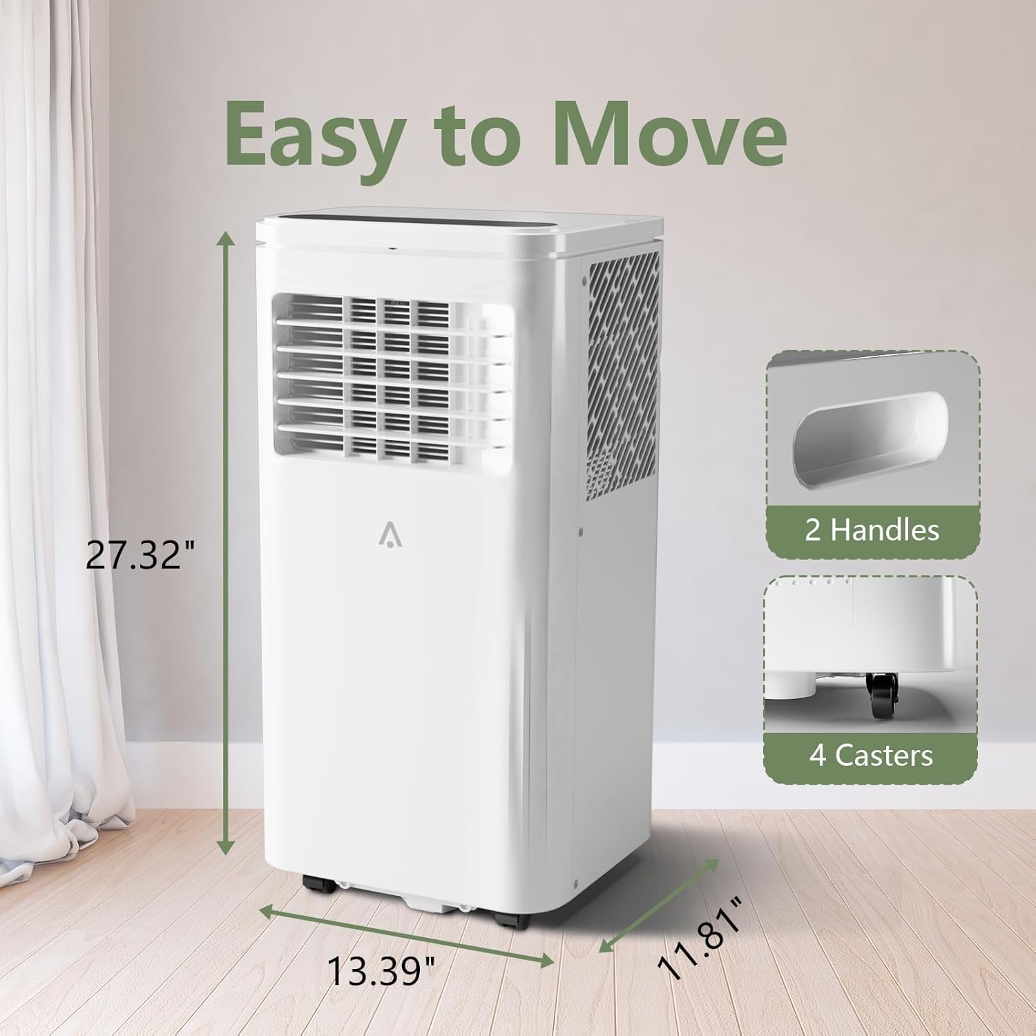 Aire acondicionado portátil de 10,000 BTU, CA 3 en 1 con deshumidificador, temporizador y control remoto, enfría habitaciones de 450 pies cuadrados, incluye kit de ventana