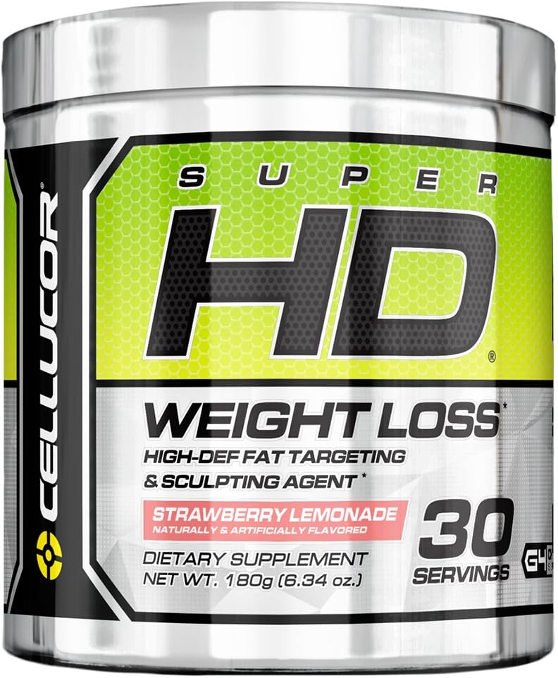Cellucor Superhd Thermogenic Fat Burner Powder Strawberry Lemonade | Fat Burner + 160mg Caffeine Weight Loss Supplement for Men & Women | 30 Servings