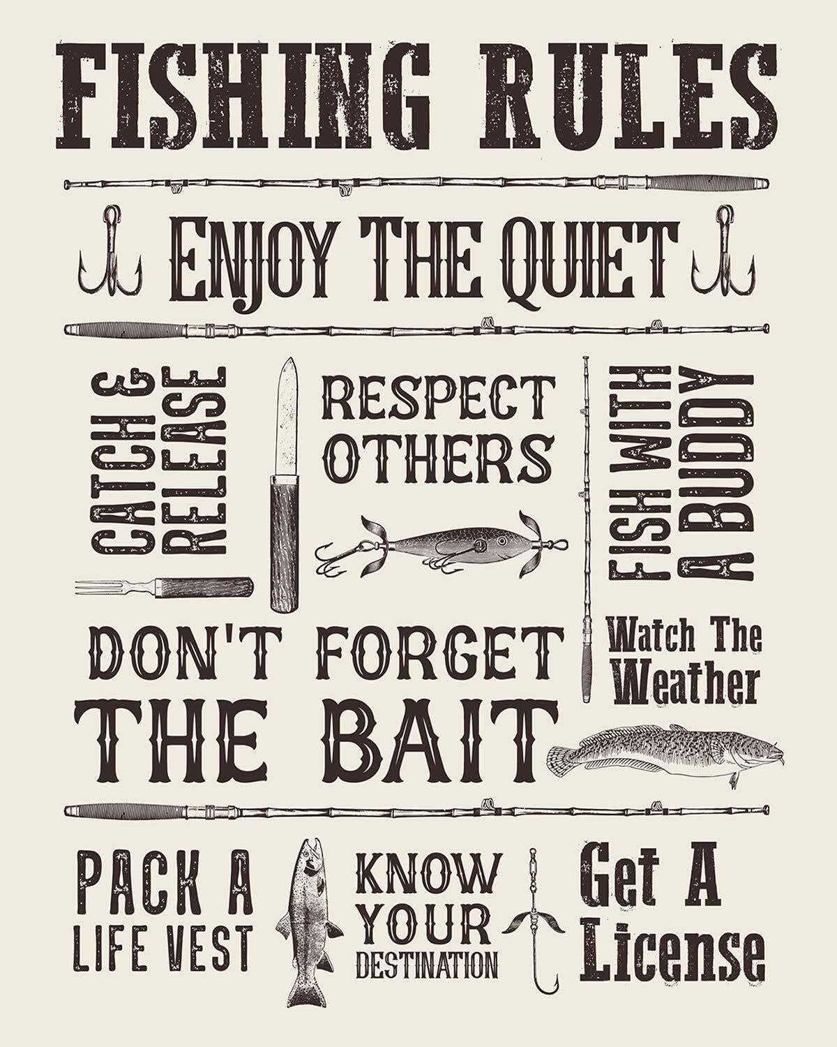 HGETJOHXEM The Angler's Retreat Poster - Wilderness-Themed Brown Trout & Fly Fishing Art, for Creating a Rustic Lodge Ambiance at Home(Framed,08x12inch(20x30cm))