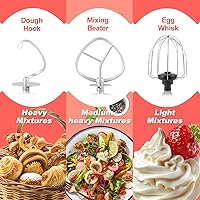 Vista 3 de CUSIMAX - Batidora de mesa, batidora de masa con control de temporizador de interruptor digital de 15 minutos y 8 velocidades, 5 cuartos de galón