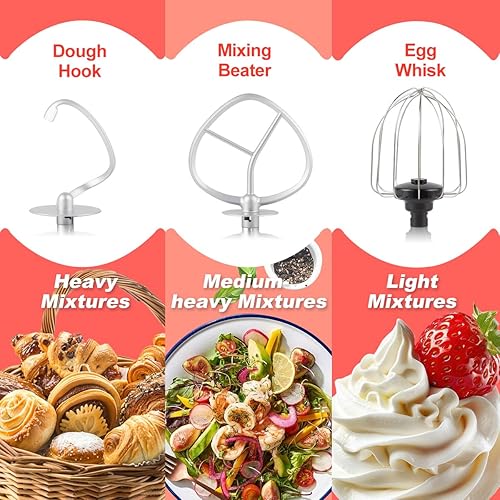 Miniatura 3 de CUSIMAX Batidora de pie con interruptor digital  Temporizador de 15 minutos y 8 velocidades  Mezclador eléctrico de cocina de 5 cuartos de galón de