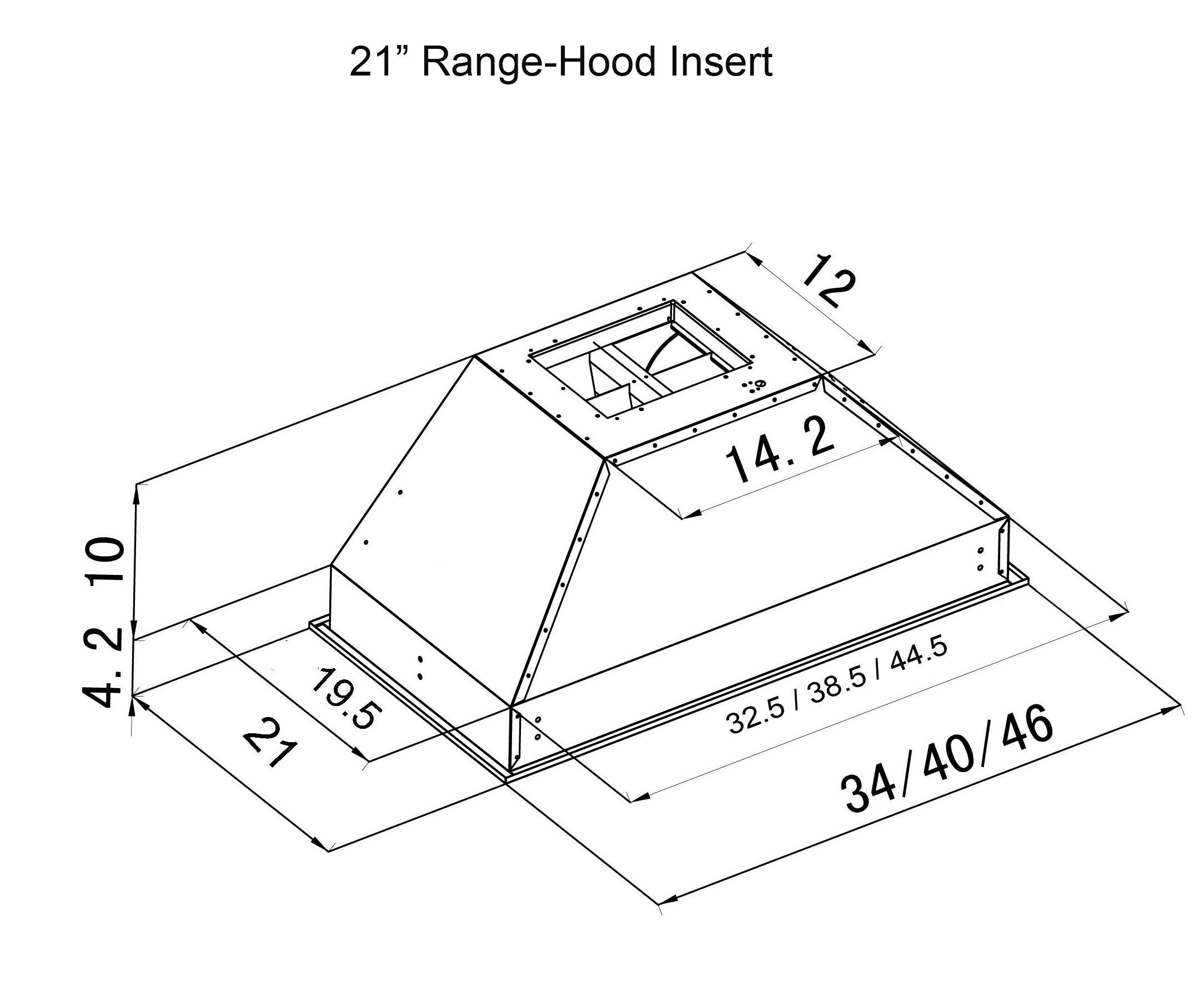 Amazon.com: Z Line 721-46 Stainless Steel Range Hood Insert, 46
