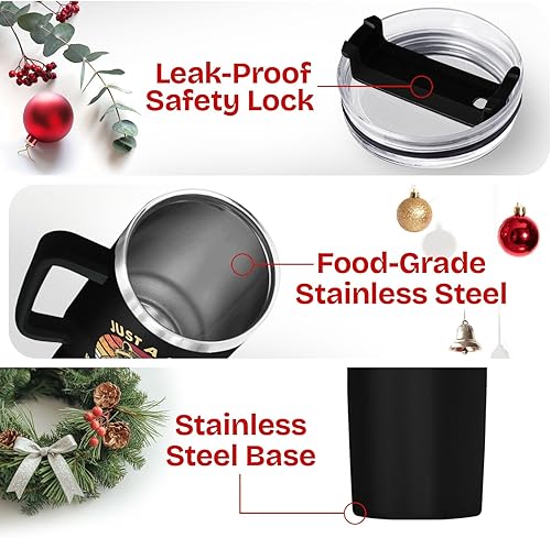 Miniatura 4 de 34HD Racoon Gifts - Vaso con asa y pajita, acero inoxidable de 40 onzas, regalos de cumpleaños para papá, hombres, marido, papá