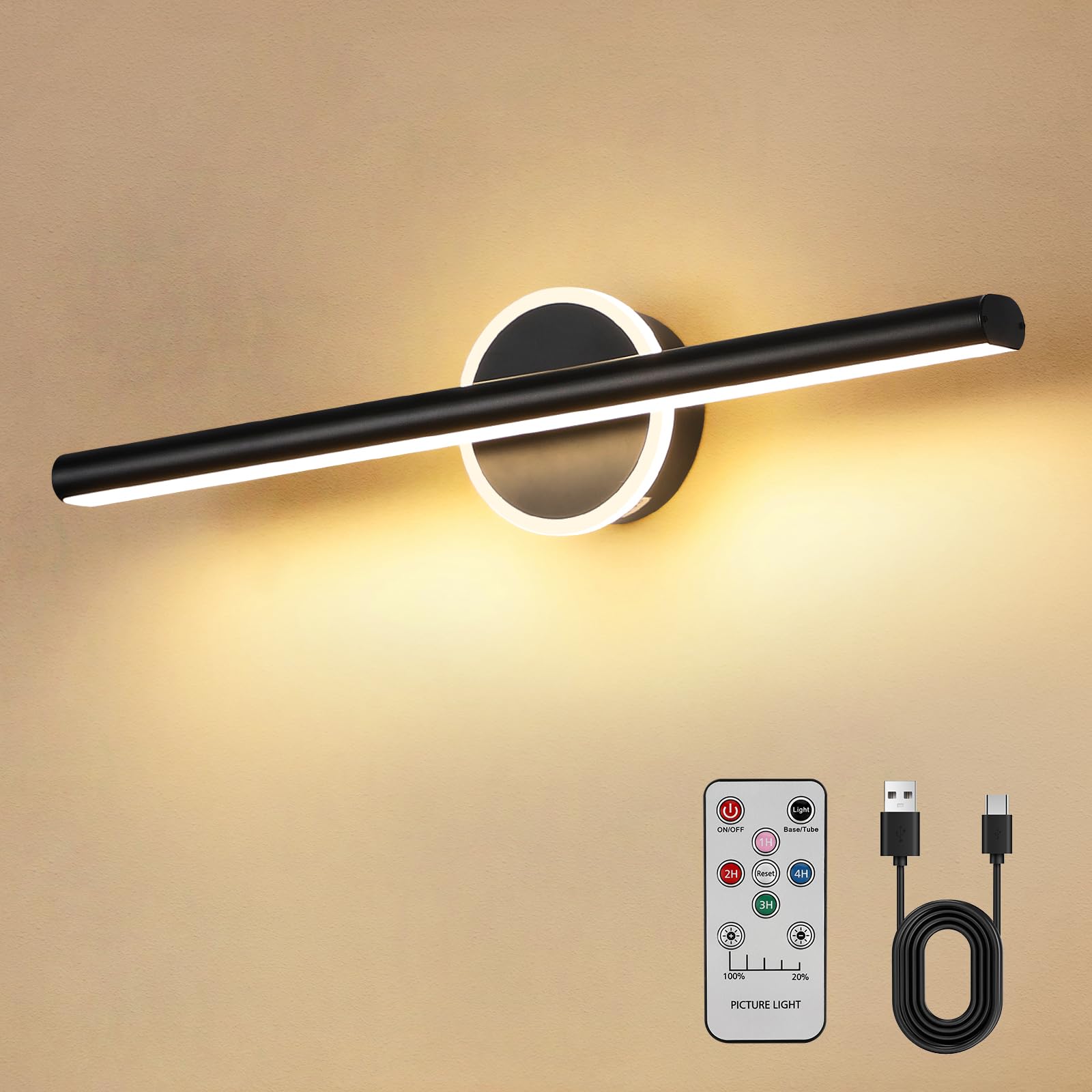 Luces de pared que funcionan con pilas para iluminar estanterías de biblioteca 7