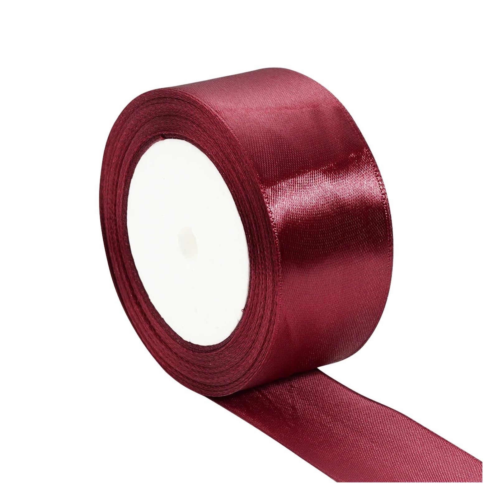 Bänder 100 Yards weinrotes einseitiges Satinband for Einwickeln von weihnachtlichem Nähstoffband(38mm)