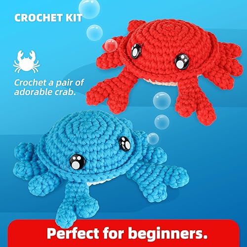 Vista 20 de MOREJMTT Kit de ganchillo para principiantes, aprende a tejer, incluye hilo suave fácil de tejer, tutorial en video paso a paso, gancho, regalo