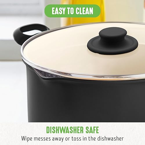 Miniatura 9 de GreenLife SoftGrip - Olla de 6 cuartos con tapa y tapa coladora, color negro