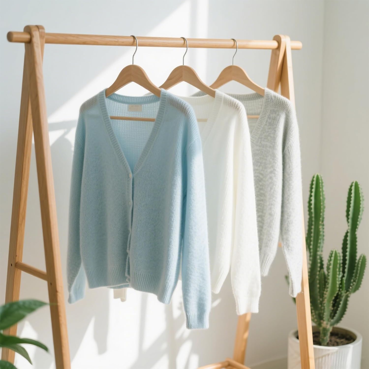 JupiterForce Wooden Clothes Hangers 50 Pack, Non-Slip Wood Hangers with 360° Swivel Hook & Shoulder Grooves, Coat Hanger for Suits, Coats, Shirts, Pants, Jackets and Dress(Natural)