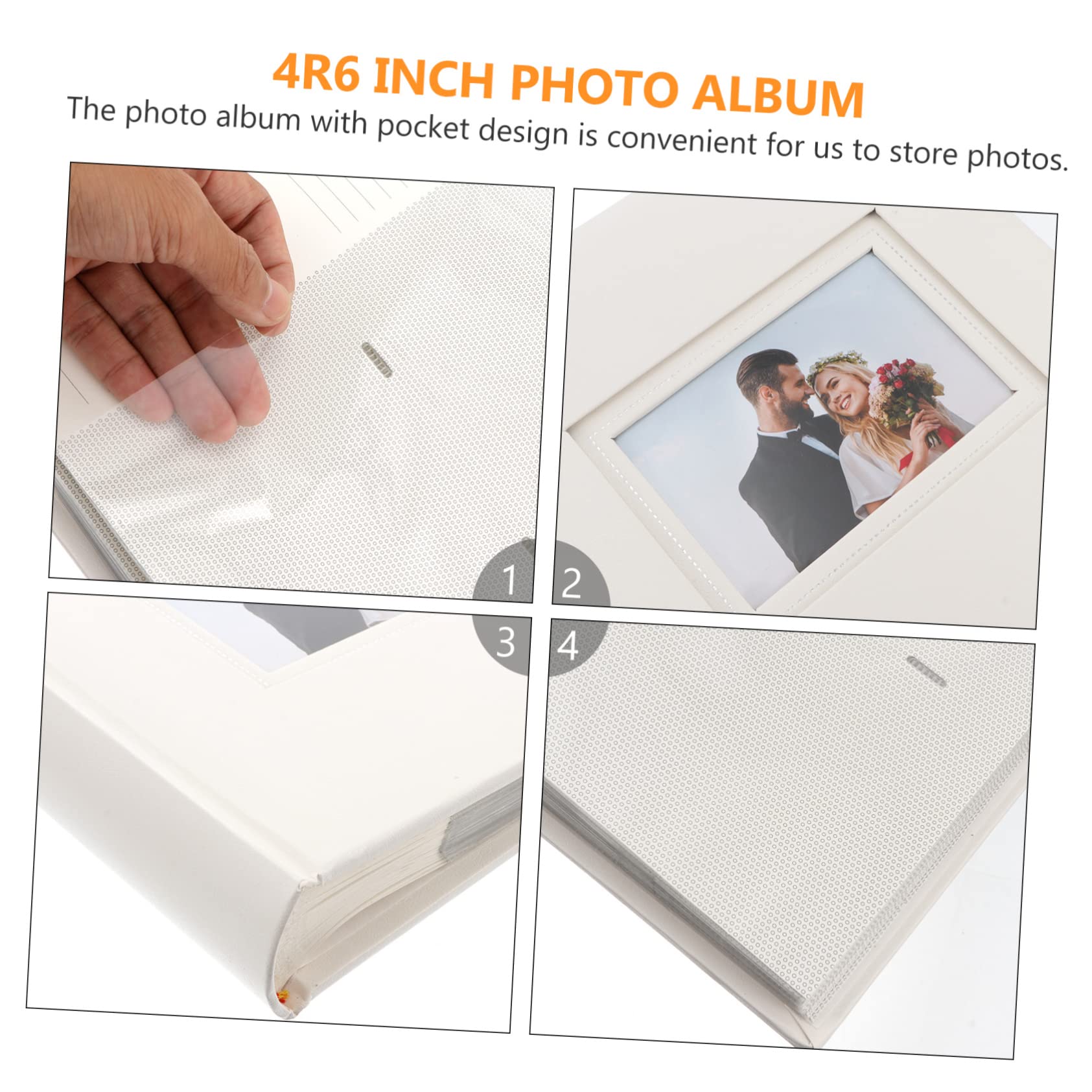 Álbum de Fotos de Bolsillos 200 Ranuras, Blanco Pp | Diseño Inserción y Papel, Formato 4r 6 Pulgadas, Libro Porta Imágenes para Guardar Postales