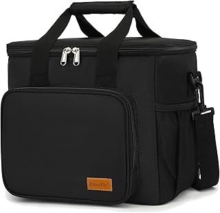 FlowFly Insulated Lunch Bag Adult Lunch Box Large Cooler Tote Bag with Top Handle for Men and Women, with Adjustable Stra...